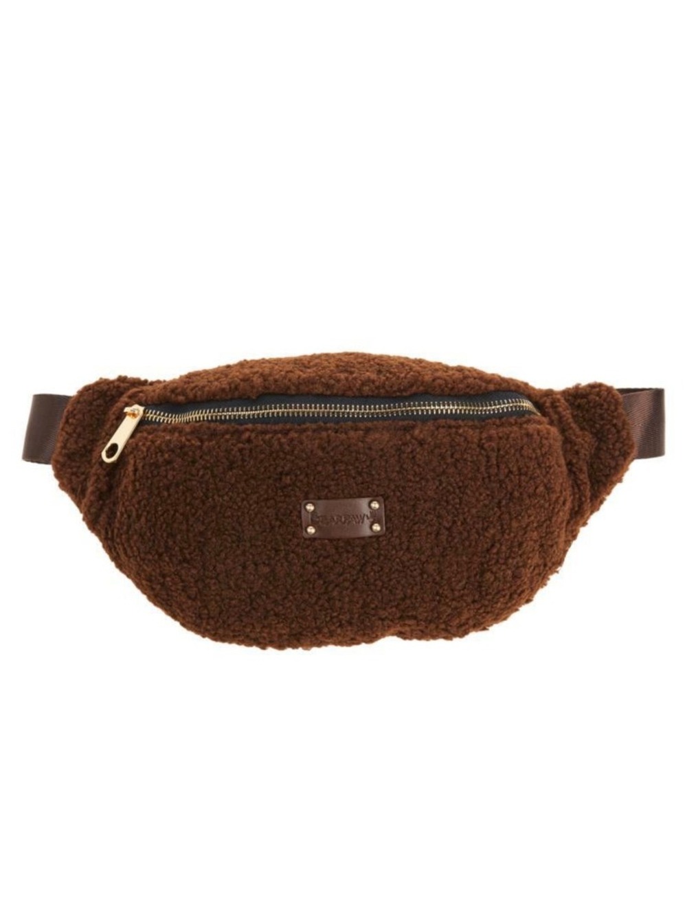 Bearpaw Women’s Belt Bag One Size Chocolate Brown Sherpa Shearling Fanny PackNWT